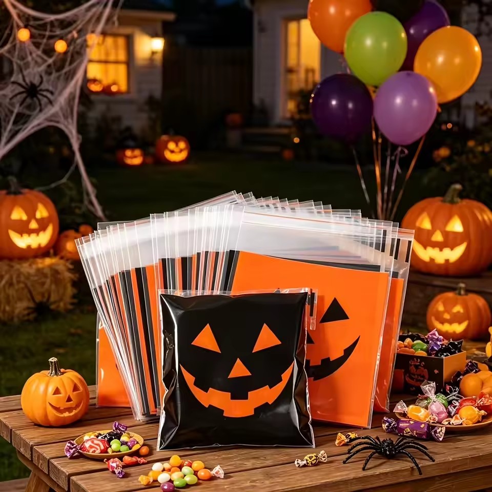 Food Snacks Candy - 50/100pcs Halloween Black Orange Evil Pumpkin